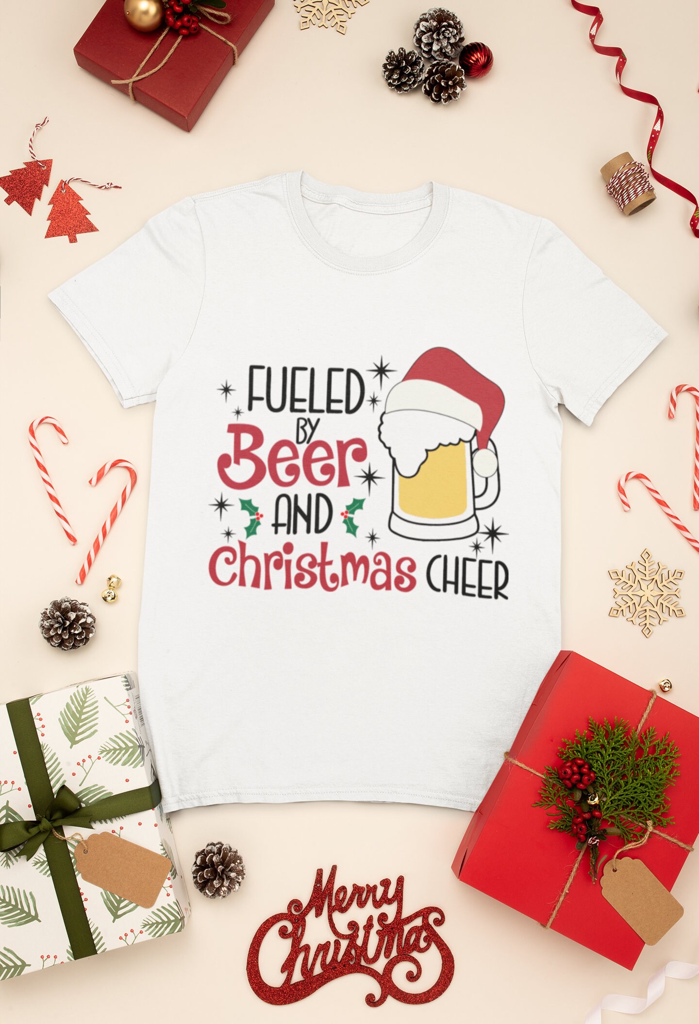 FREE Fueled By Beer And Christmas Cheer Koozie SVG
