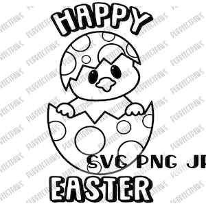 Feliz Páscoa para colorir SVG, página para colorir, camiseta para colorir design de corte digital, sublimação, para impressão, download instantâneo svg png jpg
