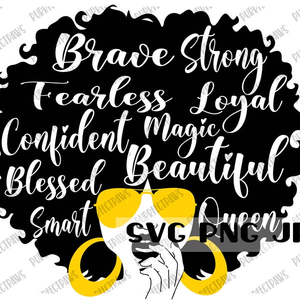 Afro Queen SVG, Black Woman, Black Girl Magic, Afro lady, Black Queen, cut file, sublimation instant download svg png jpg
