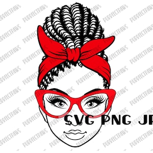 Locs svg, Loc bun mvg, Femme Noire svg, fichier coupé sublimation svg png jpg
