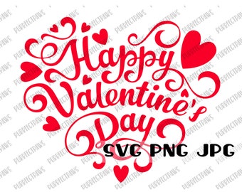 Happy Valentine's Day SVG, Happy Valentine's digital design, Cut File, Sublimation, Printable, Instant Download svg png jpg
