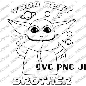 Yoda Best Brother Baby Yoda Coloring Svg for Kids Star Wars - Etsy