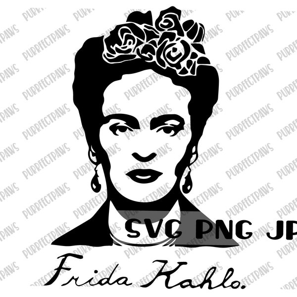 Frida Kahlo SVG, Digital Image svg png jpg