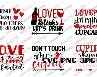 Funny Valentine's Day Bundle SVG, Anti-Valentine's Day Digital designs, Cut File, Sublimation, Printable Instant Download svg png jpg
