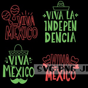Pacote Viva México, SVG da independência mexicana, sublimação de arquivo cortado, download digital svg png jpg