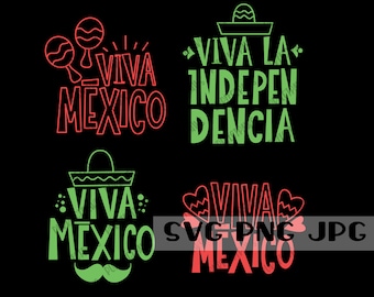 Viva Mexico Bundle, Mexican Independence SVG, Cut File Sublimation, Digital Download svg png jpg