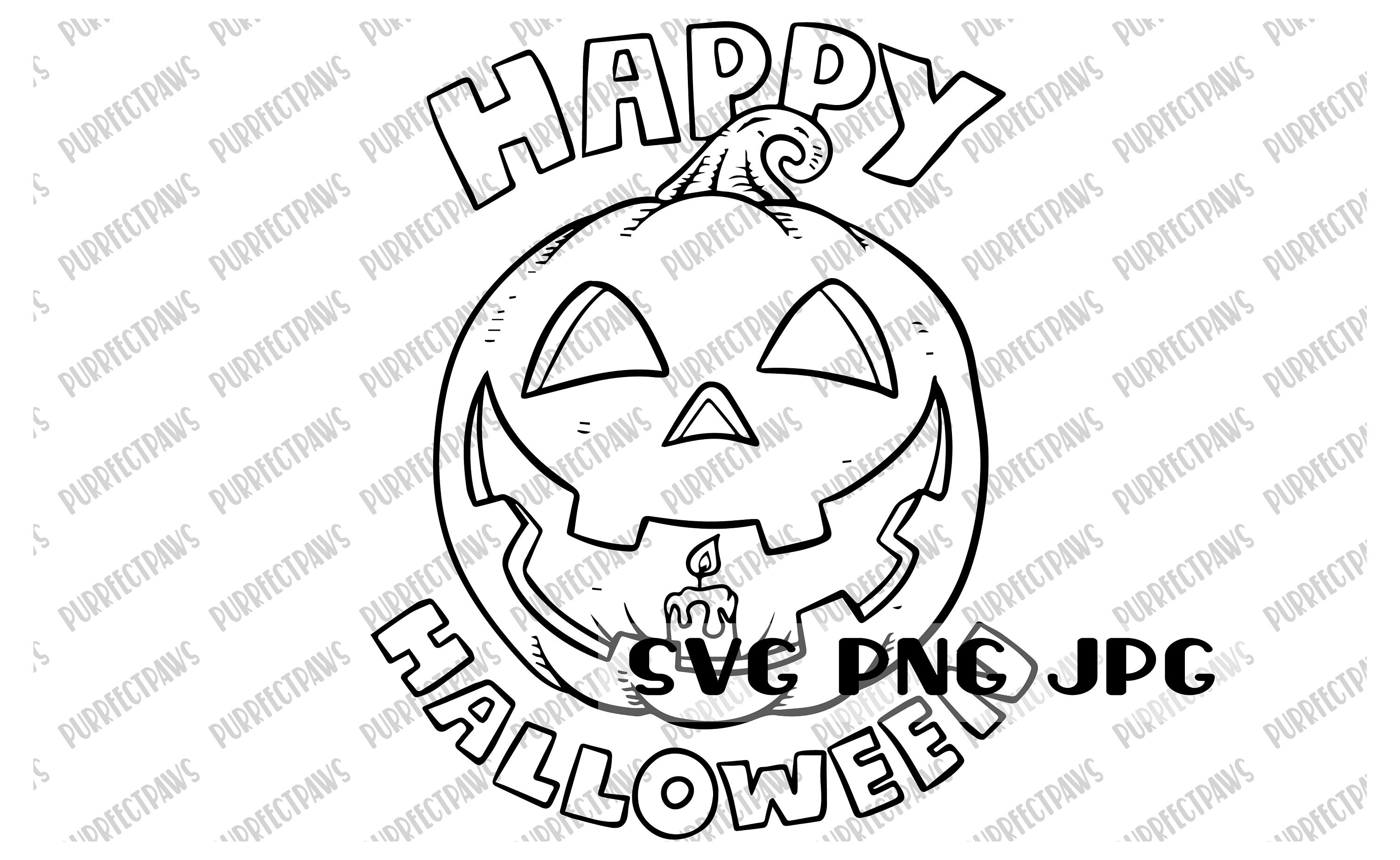 Happy Halloween Coloring SVG, Cut File, Sublimation, Coloring Page, Coloring T-shirt design, instant download svg png jpg