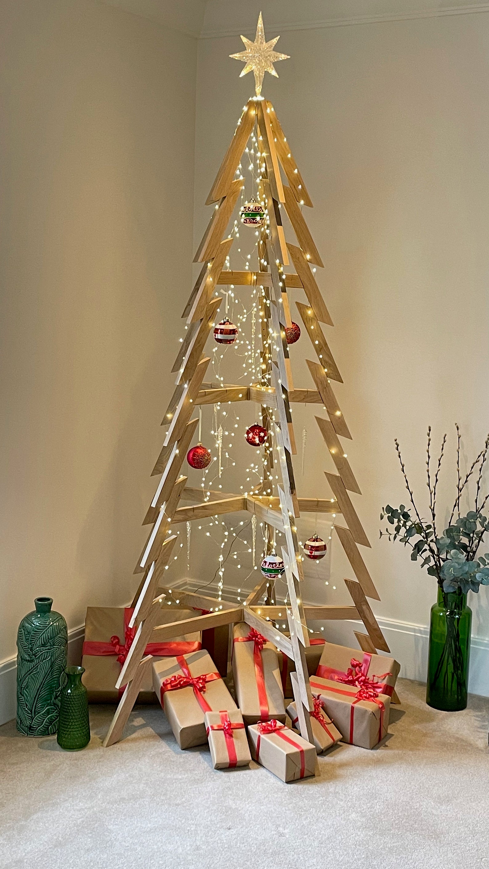 Handmade Solid Oak Christmas Tree Sustainable UK Made Etsy