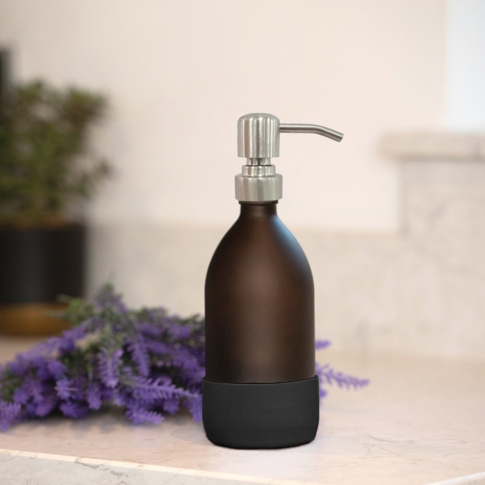 Elegant Frosted Glass Soap Dispenser 250ml Frosted Amber Etsy
