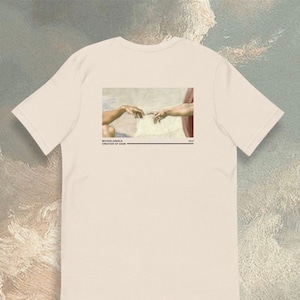 Creazione di Adam Michaelangelo Renaissance Art Painting Museum Unisex T-Shirt