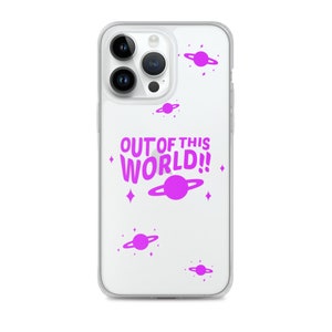 Out of This World!! Neon Galaxy Clear / Transparent iPhone Case