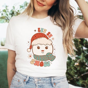 Let It Snow Shirt Snowman Shirt Christmas Family Shirt Merry Christmas Shirt Christmas Shirt Retro Christmas Shirts Gifts For Christmas CM67