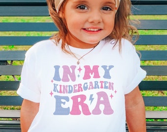 In My Kindergarten Era Shirt Retro Kindergarten T-Shirt Back to School Toddler Shirt Kids First Day of School Outfit Groovy School Outfit