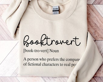Booktrovert Definition Sweatshirt Booktrovert Noun Sweatshirt Bookworm Sweater Book Lover Shirt Book Shirt Librarian Tee Funny Reader RTR306