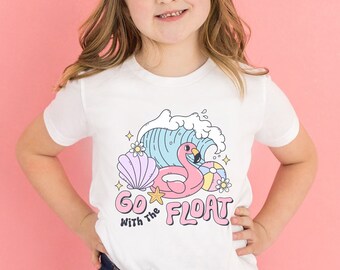 Retro Summer Shirt Go With The Float Shirt Beach Shirt Flamingo Shirt Poolside Shirt Vacation Shirt Summer Lover Shirt Toddler Shirts RTR276