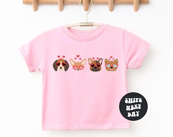 Kids Valentine Shirt Dog Lover Shirt Valentines Day Shirt Cute Dogs Valentine's Day Comfort Colors® Shirt Womens Valentines Gift For Dog Mom