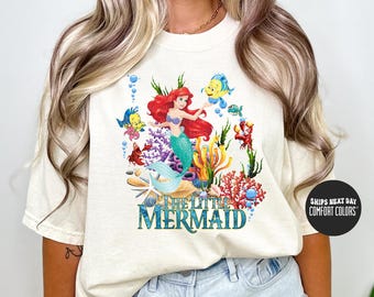The Little Mermaid Comfort Colors® Shirt Princess Ariel Retro Disney Sweatshirt Disney Princess Shirt Disney Trip Little Mermaid Sweatshirt
