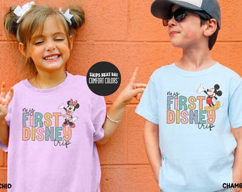 Kids Disney Comfort Colors® Shirt My First Disney Trip Shirt First Disney Trip Shirt Disney Family Trip Matching Disney Minnie Mickey Shirt