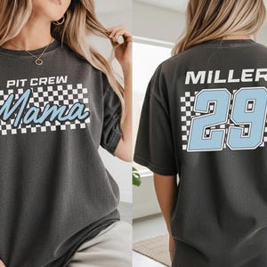 Custom Pit Crew Birthday Comfort Colors® Shirt Retro Pit Crew Family Shirts First Birthday Race Car Birthday Two Sided Shirt Second Birthday