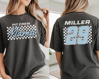 Custom Pit Crew Birthday Comfort Colors® Shirt Retro Pit Crew Family Shirts First Birthday Race Car Birthday Two Sided Shirt Second Birthday