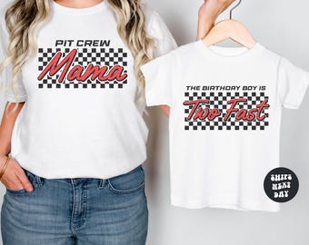 Custom Pit Crew Birthday Boy Shirts Retro Pit Crew Family Shirts First Birthday Shirt Race Car Birthday Shirt Second Birthday Toddler Shirt