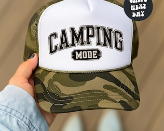 Camping Mode Foam Trucker Hat Camping Crew Cap Unisex Foam Trucker Hat Camping Mode Caps Gift For Camping Hat Camping Cap Group Camp Hats