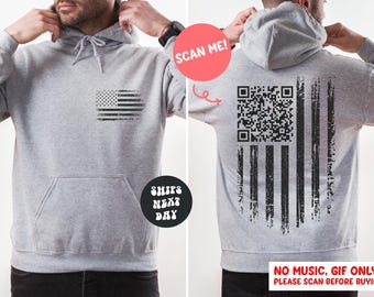 USA Trump Hoodie Trump Dance QR Code Sweatshirt Scan Me Qr Code Trump Dancing Funny President Trump Flag Hoodie Trump 2024 MAGA Sweatshirt