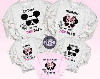 Disney Birthday Sweatshirt Custom Birthday I’m Twodles Sweatshirt 2nd Birthday Girl Sweatshirt Minnie Birthday Party Matching Family Outfits