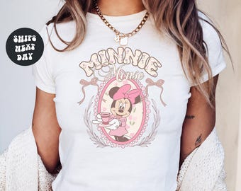 Disney Coquette Bow Minnie Baby Tee Minnie Mouse Comfort Colors® Tank Womens Disney Croptop Disney Trip Tank Top Disney Girls Trip Y2K Shirt