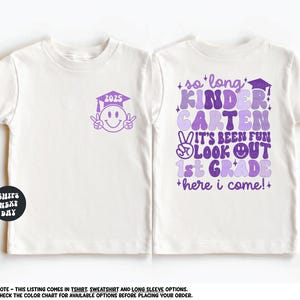 KINDERGARTEN Graduation Shirt Last Day of School Shirt Retro Kindergarten Graduation Gift 1st Grade Toddler Kids Shirt Kids Graduation Shirt