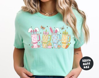 Easter Tumbler Shirt Trendy Easter Shirt Cute Toddler Baby Easter Bunny Ears Shirt Easter Cup Shirt Easter Bunny Cup Shirt Cute Easter Gift