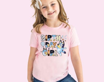 Birthday Girl Shirt Blue Shirt Birthday Gift For Kids Birthday Party Tee Blue Family Matching Shirt For Girls Birthday Party Outfit Cute