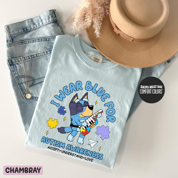 Autism Awareness Comfort Colors® Shirt I Wear Blue Autism Neurodiversity Acceptance Shirt Autism Gift Inclusion Matters Tee Neuro Diversity
