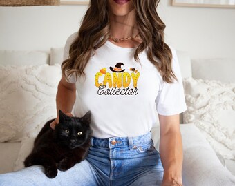 Candy Collection Shirt Halloween Shirt Halloween Shirt for Woman Funny Halloween Shirt Pumpkin Candy Halloween Party Cute tee Z108