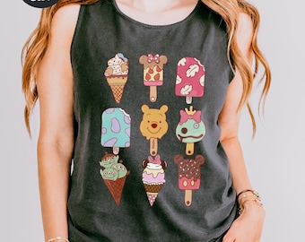 Disney Ice Cream Tank Top Disney Trip Snacks Kids Disney Tank Top Ice Cream Party Kids Disney Summer Tanktop Disney Comfort Colors® Tank Top