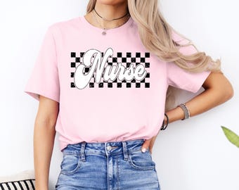 Checkered Nurse Shirt Retro Nurse Shirt New Nurse Shirt Registered Nurse Shirt Nurse T Shirt Nurse Graduation Shirt Gift For Nurse RTR442