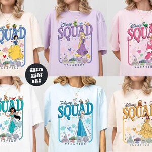 Chemise Epcot princesse Disney Chemise voyage pour filles Epcot Chemise EVJF, Royaume magique Epcot Princess Squad Chemise à boire pour filles Disney