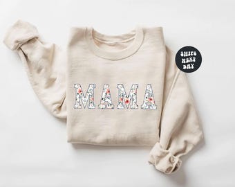 Custom Name Shirt Floral Name Sweatshirt Personalized Mama Sweatshirt Custom Grandma Gift New Nana Crewneck Mimi Sweatshirt Gifts For Mom