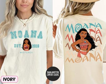 Disney Moana Comfort Colors® Shirt Moana Est 2016 Shirt Disney Moana Two Sided Shirt Disney Princess Moana Girls Disney Shirt Disney Trip
