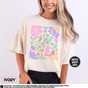 Easter Shirt He is Risen Pastel Sweatshirt Easter Religious Shirt Easter Trendy Religious Womens Sweatshirt Christian Shirt Gift For Mom