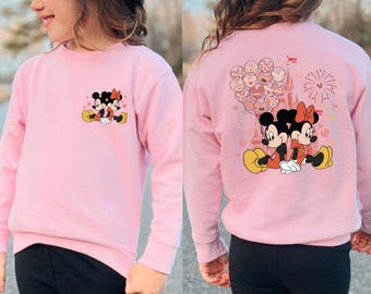 Disney Valentine's Day Shirt Mickey Minnie Happiest Place On Earth Castle Sweatshirt Disney Lovers Shirt Disney Valentine's Day Kids Shirt