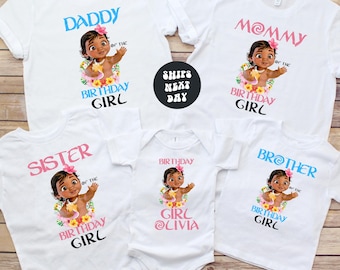Custom Moana Birthday Girl Shirt Disney Princess Toddler Shirt Disneyland Moana Birthday Shirt Matching Disney Family Birthday Trip Shirts