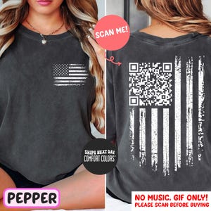 USA Trump Comfort Colors® Shirt Trump Dance QR Code Shirt Scan Me Qr Code Trump Dancing Funny President Trump Flag Pro Trump 2024 MAGA Shirt