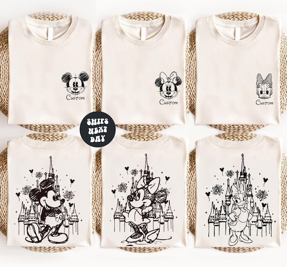 Custom Disney Shirt Matching Family Disney Sweatshirts Retro Mickey Minnie Happiest Place One Earth Matching Disney World Family Trip Shirt