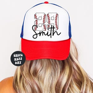 Custom Baseball Foam Trucker Hat Baseball Mom Hat Personalized Name And Number Hat Custom Number Baseball Hat Sports Fan Gift Sport Team Hat