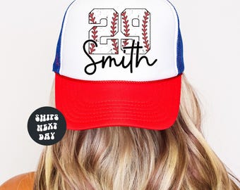 Custom Baseball Foam Trucker Hat Baseball Mom Hat Personalized Name And Number Hat Custom Number Baseball Hat Sports Fan Gift Sport Team Hat