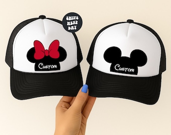 Custom Disney Trucker Hat Mickey Mouse Hat Matching Disney Trip Hats Disney Family Trip Mickey Hat Minnie Hat Disney Trip Hat Matching Hat