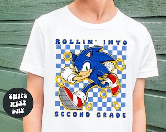 SECOND GRADE Back To School Shirt Rolling Into Second Grade School Tee Checkered First Day Of School Shirt Boys 2nd Grade Shirt