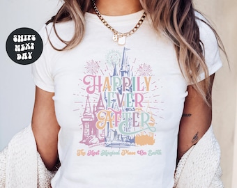 Disney Baby Tee Happily Ever After Disney Castle Shirt Womens Crop Baby Tee Disney Tank Top Disney Comfort Colors® Tank Top Disney Kids Tank