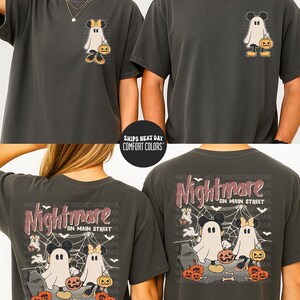 Disney Halloween Comfort Colors® Shirt Matching Halloween Mickey Minnie Shirt Nightmare On Main Street Disney Sweatshirt Spooky Season Shirt